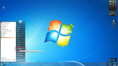 Windows 7 Start Menu, Control Panel